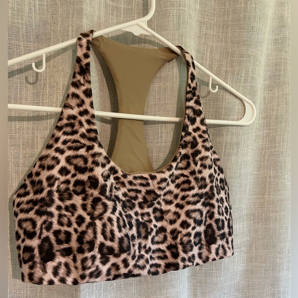Beach Riot Leopard Print Sports Bra